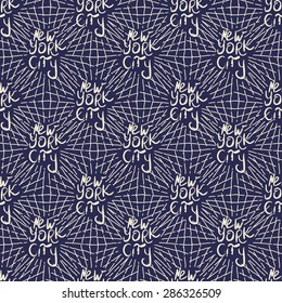 New York typography seamless background pattern. Vector illustration.
