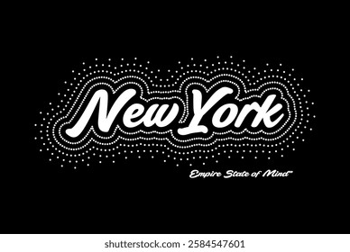 New York typography slogan for t shirt printing, tee graphic design, vector illustration.