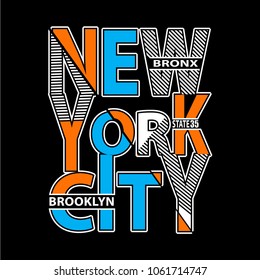 new york typography t shirt printing vector