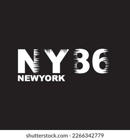 New York typography t shirt template white color and black background, Graphic design 