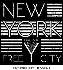 New york typography T shirt graphic . Vectors