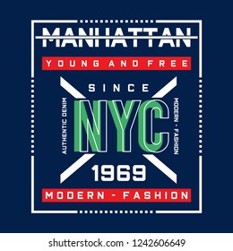 new york  typography tee graphic design, vector illustration element artistic stock image