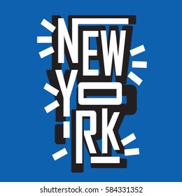 New York typography, tee shirt graphics, vectors