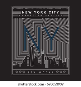 New York Typography Tee Shirt Graphics Stock Vector (Royalty Free ...