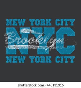 New York typography, t-shirt brooklyn, design graphic