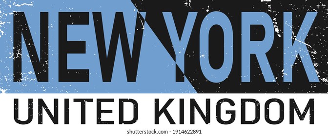 New York typography, t-shirt graphics, vectors split text word