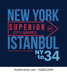 New York typography, t-shirt graphics. vector illustrations.