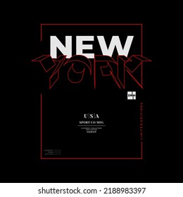 NEW YORK typography, t-shirt graphics, vectors 