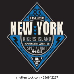 New York typography, t-shirt graphics, vectors