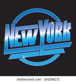 New York typography, t-shirt graphics, vectors