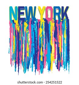 New York typography, t-shirt graphics, vectors illustration