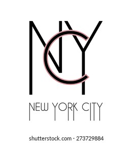 New York typography, t-shirt graphics. vector illustration.