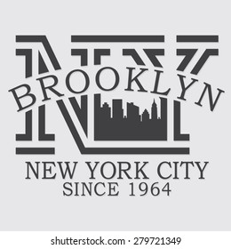 New York typography, t-shirt graphics, vectors