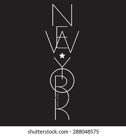 New York typography; t-shirt graphics, vectors