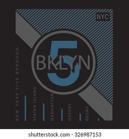 New York typography, t-shirt graphics, vectors