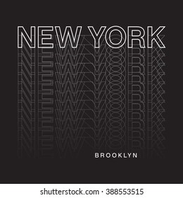 New York typography, t-shirt graphics, vectors
