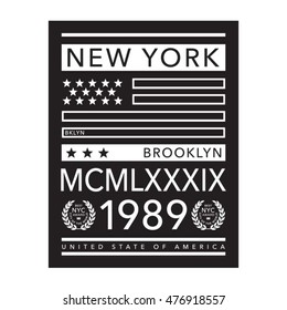 New York typography, t-shirt graphics, vectors