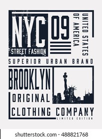 New York typography, t-shirt graphics. vector illustrations.