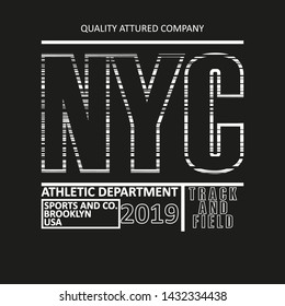 New York typography for t-shirt print. Athletic t-shirt graphics. Vector llustration.