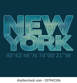 'New York' typography for t-shirt. Vector graphic design