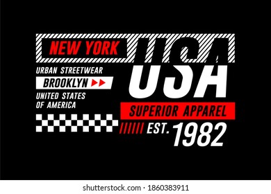 New York typography varsity USA style, tee shirt graphics, vectors