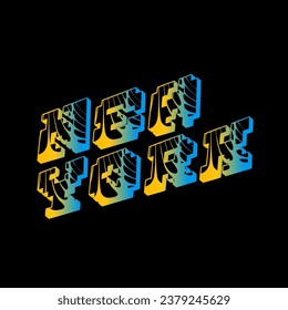 Vector de tipografía de Nueva York sobre fondo negro.