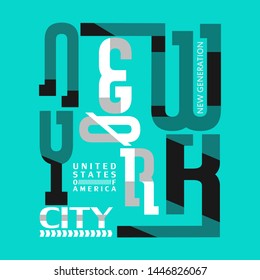 New york typography,design artistic concept,trendy apparel print,letter style,illustration art - vector