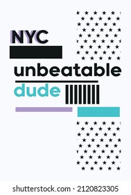 new york unbeatable dude,t-shirt design fashion vector