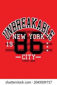 new york unbreakable city,t-shirt design fashion vector