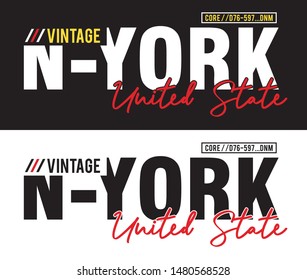 new york united state typography for print t shirt 