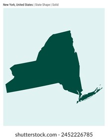 New York, United States. Simple vector map. State shape. Solid style. Border of New York. Vector illustration.