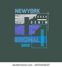 New york urban denim original typography clothing brand design