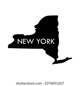 New york a US state black element isolated on white background. United state of America. Map with county borders.