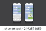 New York, USA - 25 Jul, 2024 : Naver Line Social Media app and messaging service on iPhone mobile device. Smartphone chat app template. Modern, realistic smartphone design. Vector graphic.