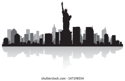 New York USA city skyline silhouette vector illustration