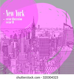 New York. USA. City, vector illustration.