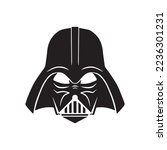 New York, USA - JULY 12, 2018: Darth Vader helmet vector illustration for kids. Star Wars Dark costume.Storm Trooper Helmet Vector illustration. Darth Vader Movie Character.