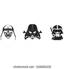 Nueva York, EEUU - 12 DE JULIO DE 2018: Ilustración vectorial del casco Darth Vader para niños. Traje de Star Wars Dark. Ilustración del portavoz Helmet de Storm Trooper. Darth Vader Movie Character.