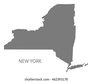 New York USA Map in grey