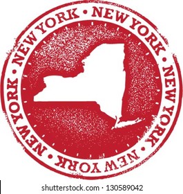 New York USA State Stamp