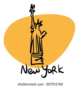 New York USA statue of liberty. A stylized image of the city tourism travel places