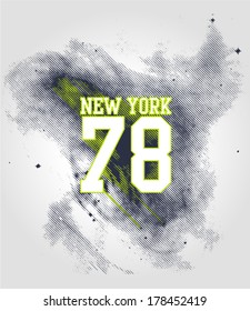 New York Varsity Print Design. College - Varsity T-Shirt. Vector eps. Eps10