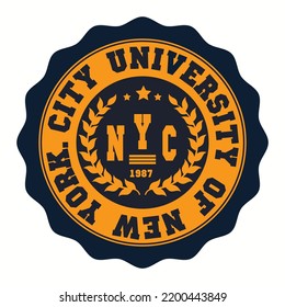 New York Varsity wear typography emblem, t-shirt stamp