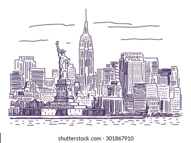 New York vector drawing