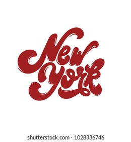 New York. Vector handwritten lettering. Template for card, poster, banner, print for t-shirt. 