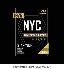 New york vector illustration and typography, perfect for t-shirts, hoodies, prints etc.