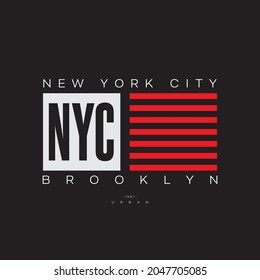 Ilustración vectorial y tipografía de Nueva York, perfecta para camisetas, carteras, impresiones, etc.