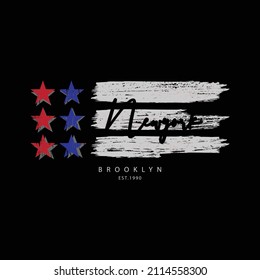 Ilustración vectorial y tipografía de Nueva York, perfecta para camisetas, carteras, impresiones, etc.
