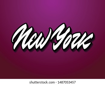 New York vector lettering design logo element