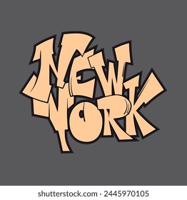 Nuevo texto del Vector de York. Letras dibujadas a mano estilo graffiti. Se puede utilizar para imprimir en camiseta y recuerdos., carteles, Anuncios, tarjetas, volantes, pegatinas. Diseño de arte callejero.